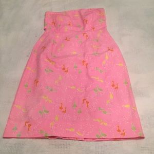 Lilly Pulitzer Strapless Dress Sandhill Crane